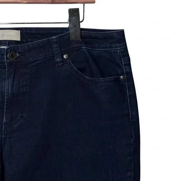 Banana Republic Straight Leg Jeans Women’s 14P Petite Dark Wash Stretch Denim - Picture 5 of 13